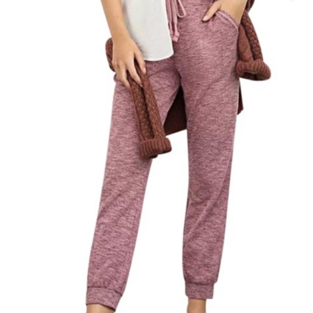 Saturday Sunday by Anthropologie‎ Maren Marled Pink Lounge Jogger Pants Size S